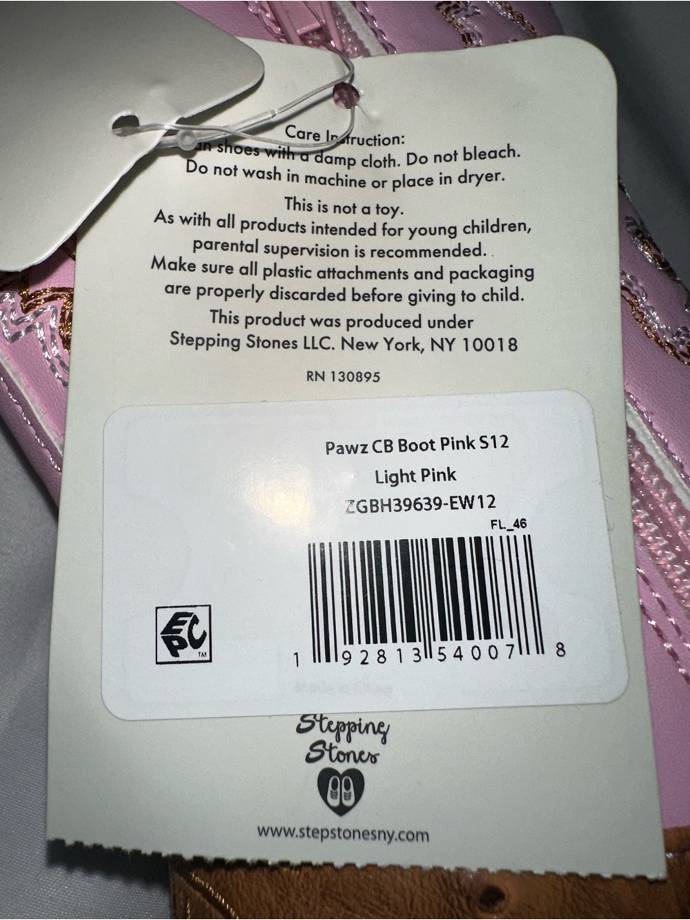 NWT Pawz Girls Pink Western Cowgirl Boots Faux Ostrich Size 12 Kids Side Zip - Picture 6 of 10